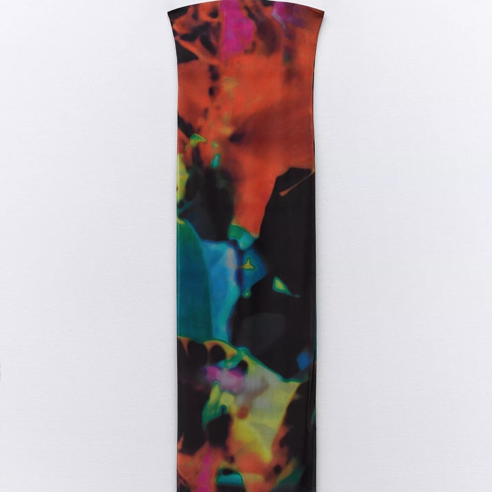 Strapless printed dress